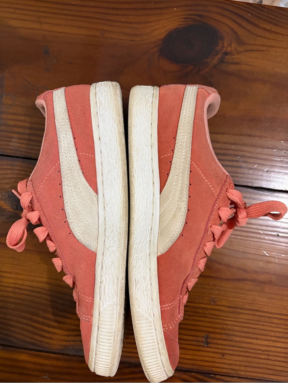 Puma Coral Suede Women's Sneakers with Cream Stripe